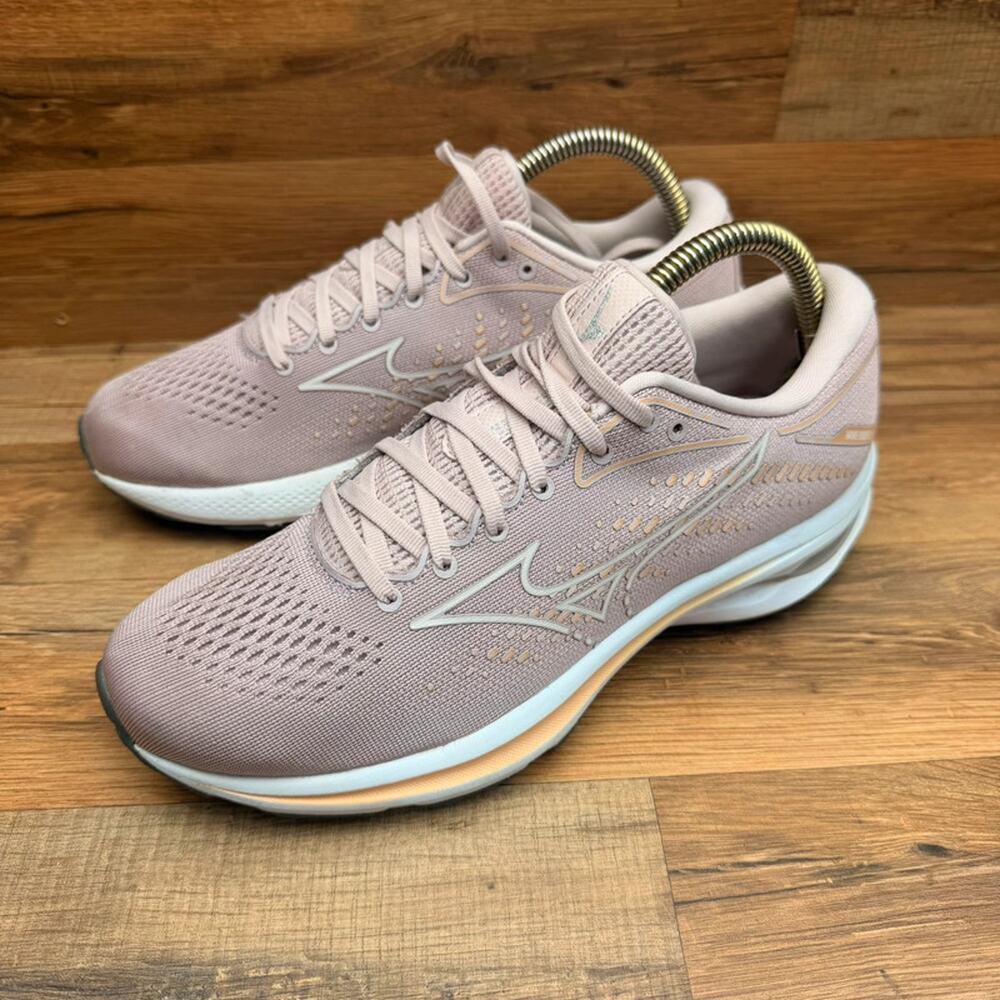 Mizuno Wave Rider 25 Womens Size 9 Mauve Pink Running Shoes Cushion Sneakers